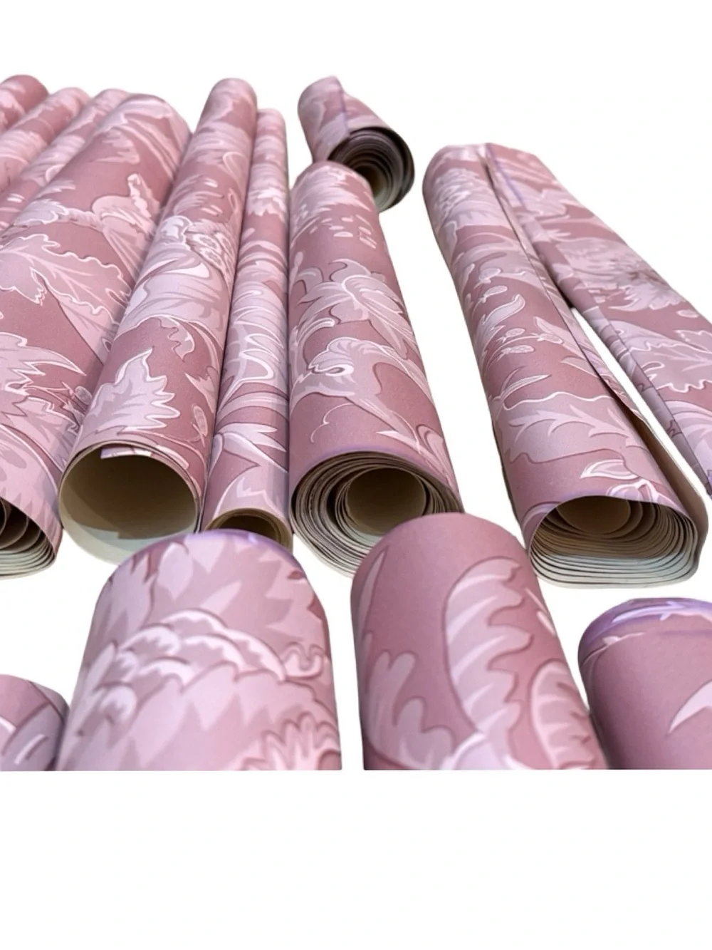 Vintage Floral Design Wallpaper Remnants Monochrome Burgundy Sizes Vary Retro